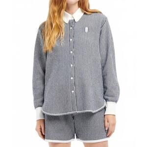 NEW BARRIE long sleeves oxford stripe shirt in niveous cosmos multi